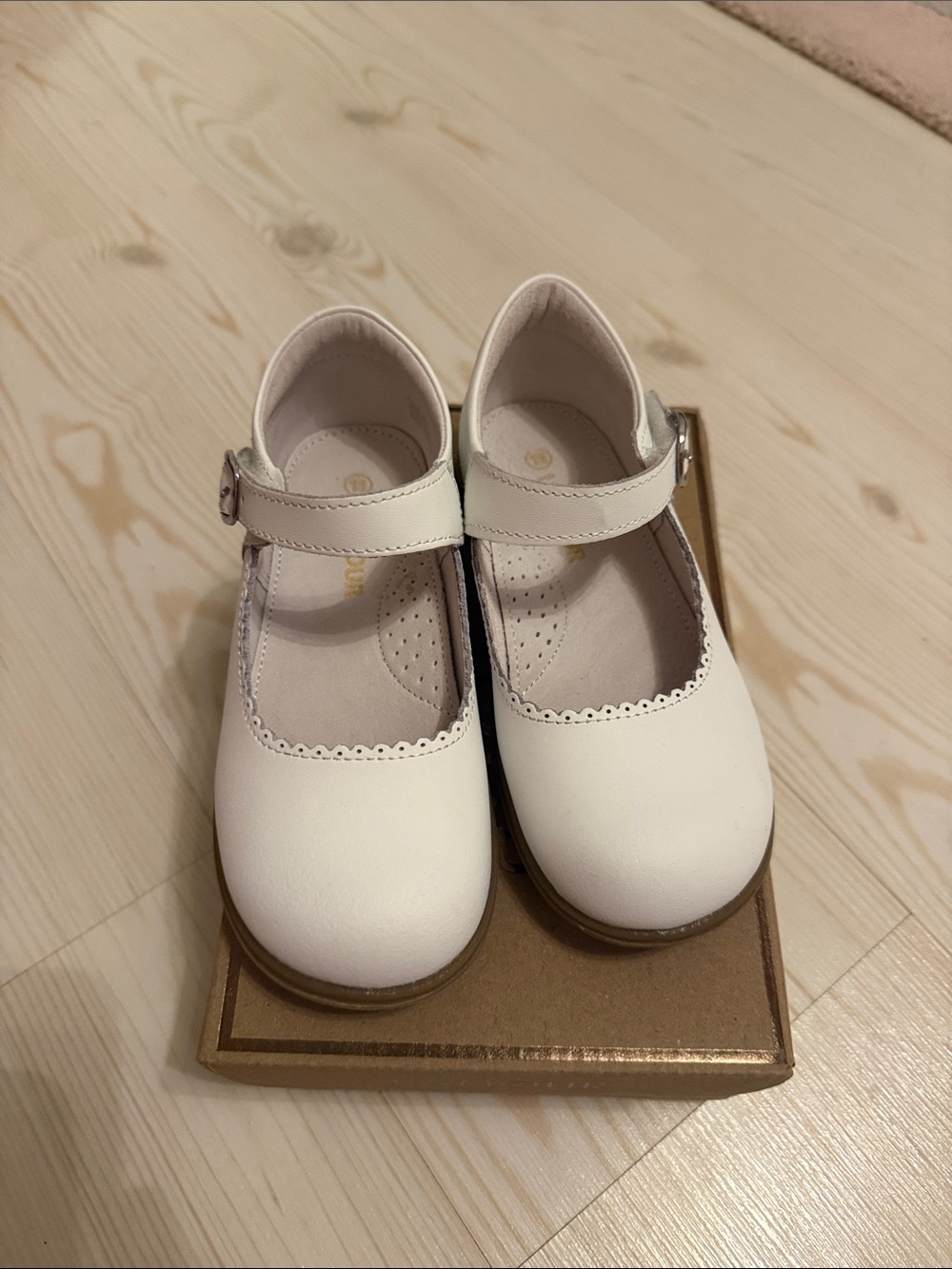 L'Amour White Mary Jane Kids Dress Shoes